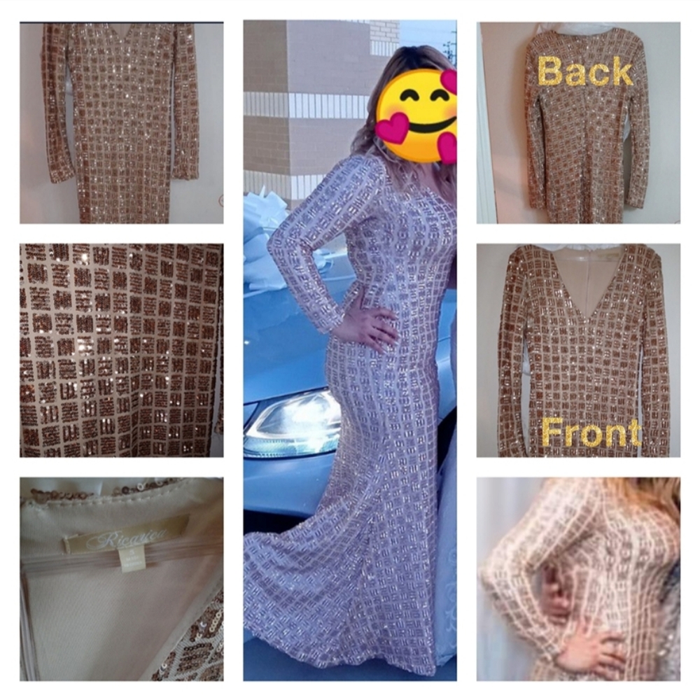 Rose Gold Evening Dress Small